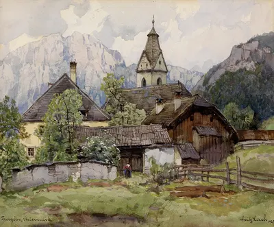 Вид на Трагёсс by Фриц Лах, 1928 — digital art print download