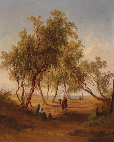 Восточный всадник перед городом by Георг Гейер, 1873 — digital art print download