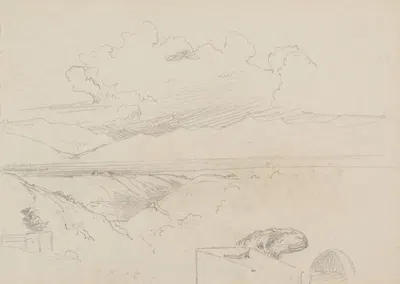 Study of Mountainous Landscape with Clouds by Барбара Бодичон, 1861 — digital art print download