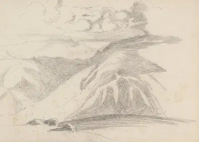 Study of Mountainous Landscape by Барбара Бодичон, 1861 — digital art print download