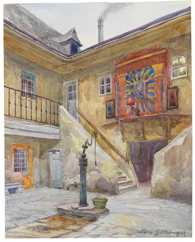 Hof im Faßzieherhaus by Hans Götzinger — digital art print download