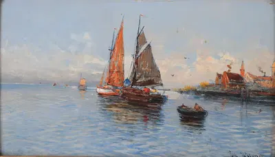Рыбацкие лодки II by Ханс Иоганн Вагнер — digital art print download