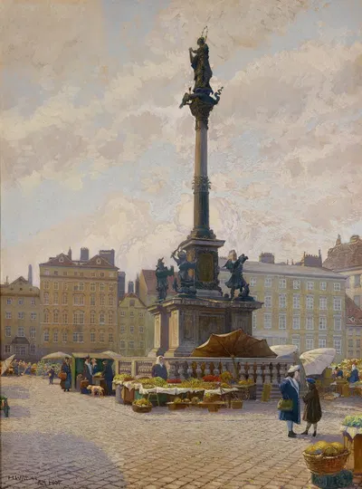 Blumenmarkt Am Hof by Hans Wilt, 1913 — digital art print download