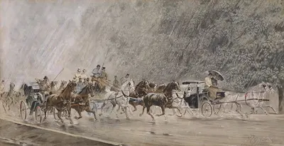 Поездка на повозке под дождем by Генрих Готфрид Вильда, 1886 — digital art print download