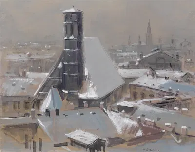Вид на венские крыши и церковь миноритов by Генрих Шрёдер — digital art print download