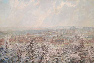 Panorama Prahy i Petrina by Heinrich Tomec — digital art print download