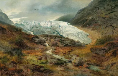 Ледниковый пейзаж by Германн Оттомар Герцог, 1860 — digital art print download