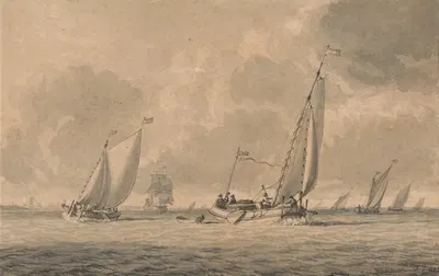 Бarge Heading out to Sea by Доминик Серрес, 1782 — digital art print download