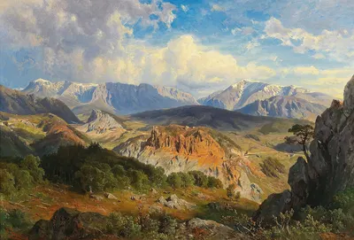 Вид на горы Ракс и Шнееберг by Иоганн (Джованни) Варроне — digital art print download