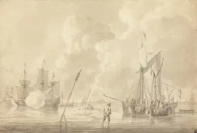 Праздничный салют by Доминик Серрес, 1770 — digital art print download