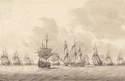 Битва при Доггер-банке, 5 августа 1781 года by Доминик Серрес, 1781 — digital art print download