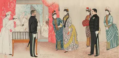 Императорский визит в полевой госпиталь by Кобаяси Киёчика, 1895 — digital art print download