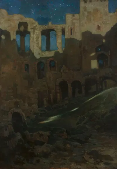 Ruins of the Krzyżtopór castle in Ujazd by Kazimierz Stabrowski, 1904 — digital art print download