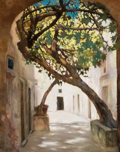 Street in Sarajevo by Kazimierz Stabrowski, 1927 — digital art print download