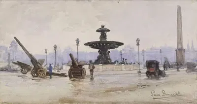 Площадь Согласия во время Великой войны. by Лор Бруардел, 1914-1918 — digital art print download