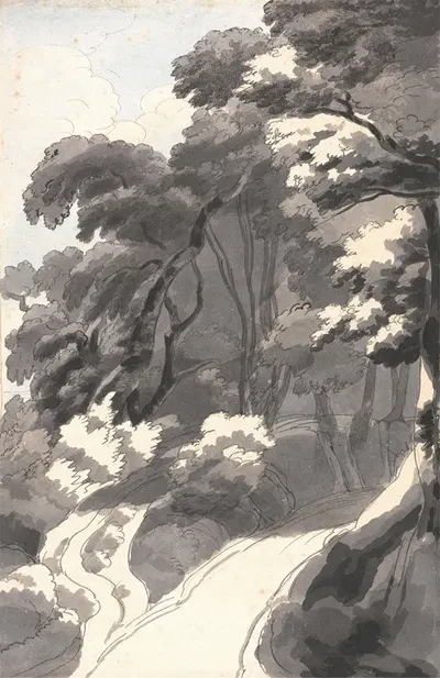 The Chestnut Grove, Near Rocca del Papa Near Lake Albano by Франсис Таун, 1781 — digital art print download