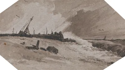 Jetty in a Storm by Франсуа Луи Томас Франсия — digital art print download