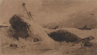 Wrecked Ship in a Stormy Sea by Франсуа Луи Томас Франсия — digital art print download