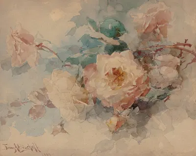 Bouquet of Roses by Франц Бишофф, 1899 — digital art print download