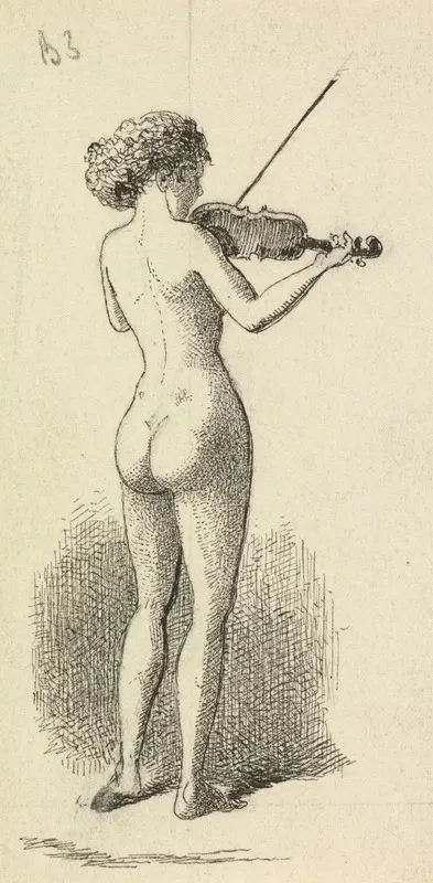 Nude Woman playing the Violin by George Augustus Sala — digital art print download