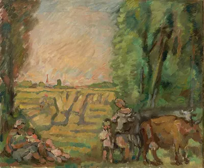 Пейзаж с снопами by Вацлав Вансович, 1938 — digital art print download