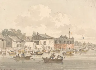 Форт напротив фабрики, Кантон by Уильям Александр, 1793 — digital art print download