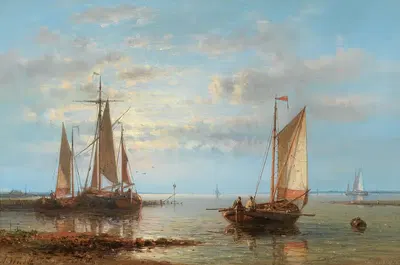 Парусные лодки на бурном море by Авраам Халк — digital art print download