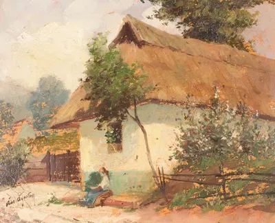 Ungarisches Bauernhaus by Ágoston Ács — digital art print download