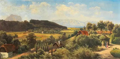 Вид с замка Вимсбах на Хелленгебирге и Траунштайн by Карл Франц Эмануэль Хаунольд — digital art print download