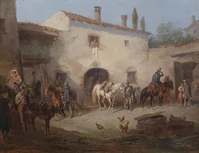 Австрийские гусары by Карл Мартин Эберсберг — digital art print download