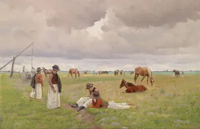 Молодые пастухи в Пустыне by Германн Рейз — digital art print download