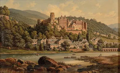 View of Heidelberg by Hubert Sattler — digital art print download