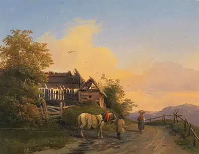 Returning Home at Dusk by Ignaz Raffalt — digital art print download