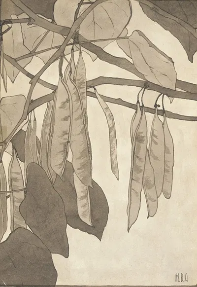 Red Bud (in Gray) by Ханна Боргер Овербек — digital art print download