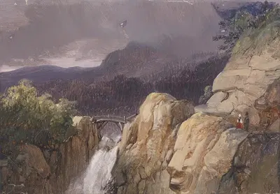 Переход через водопад by Иоганн (Джованни) Варроне — digital art print download