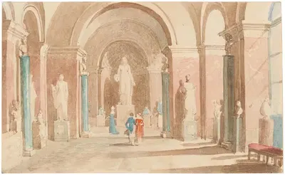 Античный зал в Лувре в Париже by Иоганн Непомук Эндор, 1826 — digital art print download