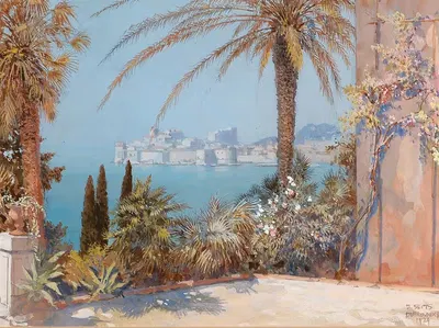 Вид на Дубровник by Иоганн Зайц, 1924 — digital art print download