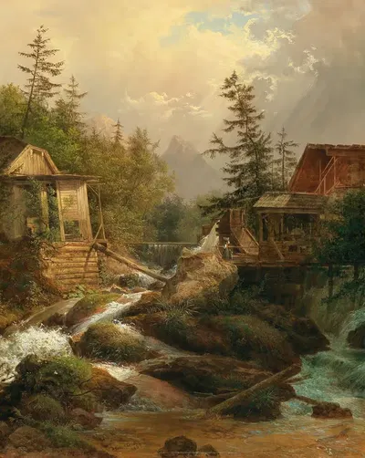 A mountain mill by Josef Feid — digital art print download