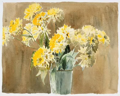 Vase with Yellow Flowers by Ханна Боргер Овербек — digital art print download