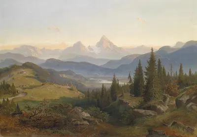 Пейзаж с Ватцманом by Иосиф Майбургер, 1860 — digital art print download
