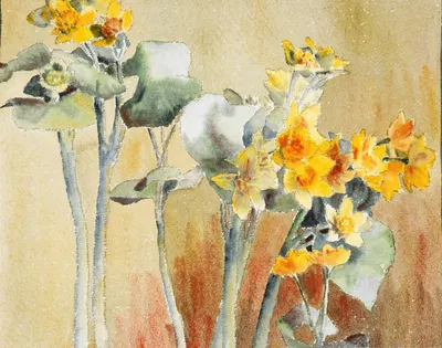 Yellow and Orange Flower by Ханна Боргер Овербек — digital art print download