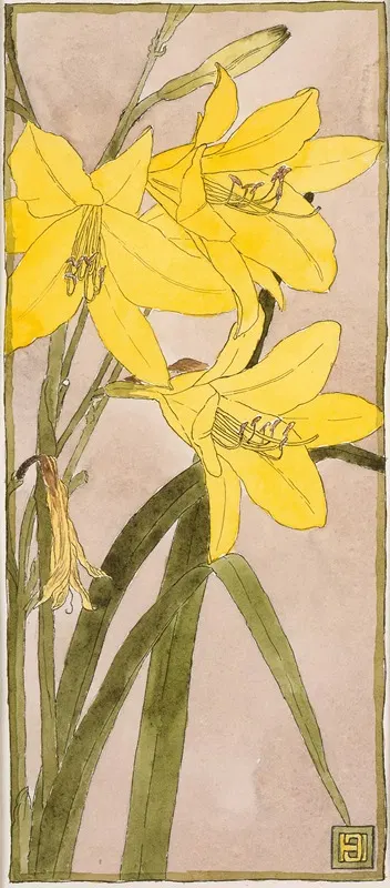 Yellow Daylily by Ханна Боргер Овербек — digital art print download