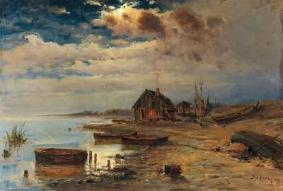 Scene at dusk on the Baltic coast by Julius Sergius Klever — digital art print download