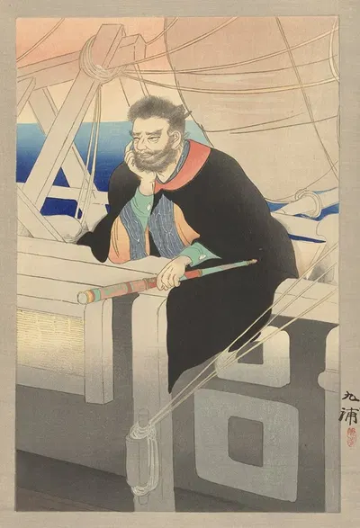 Капитан на корабле by Нода Кюхо, 1920 — digital art print download