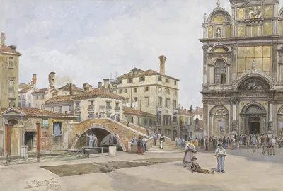 Венеция, большая площадь Святого Марка by Ладислав Евгений Петровиц, 1900 — digital art print download
