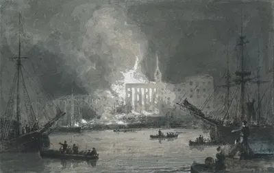 Fire on the Thames by Джордж Джонс — digital art print download
