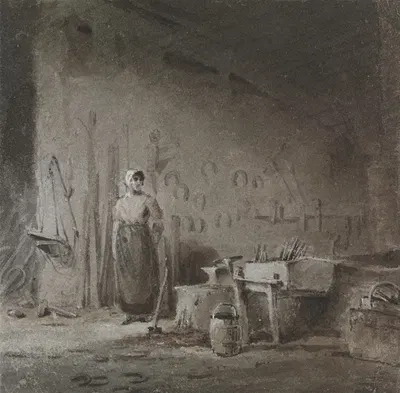 Interior of a Blacksmith's Forge by Джордж Джонс — digital art print download