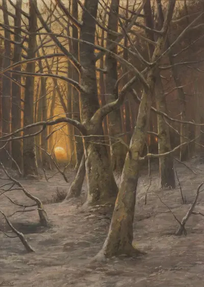 Winter Early Evening by Ludvík Barták — digital art print download