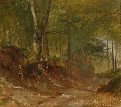 Waldweg by Ludwig Halauska, 1855 — digital art print download