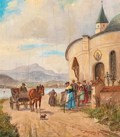 Nach dem Kirchgang by Ludwig Müller-Cornelius — digital art print download